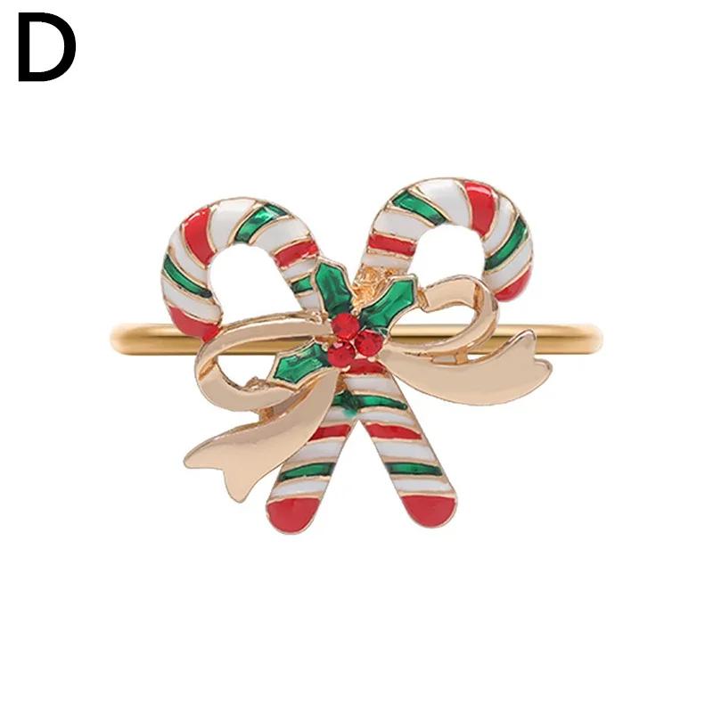 Christmas Napkin Rings Holders Xmas Home Table Decor Metal Napkin Buckle for Christmas Dinning Wedding Thanksgiving Tableware