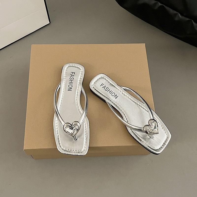 Premium cool slippers women's summer wear new foot-pinch thick-soled flip-flops
