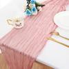 Bohemian Ruffled Table Runner - Crinkle Twist Style Table Flag for Wedding & Party Decor