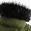 Warm Fluffy Winter Jacket Medium Long Hooded Collar Parker Coat Cotton Zipper Coat