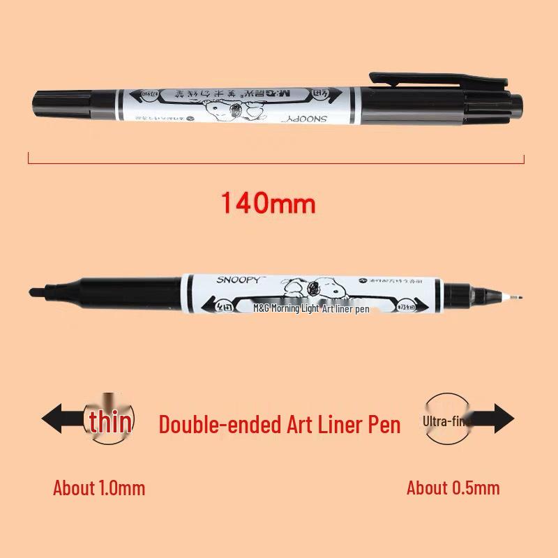 Chen Guang Double-Headed Art Liner Pen - Waterproof, Oil-Based Marker, Fade-Resistant, Ideal for Students