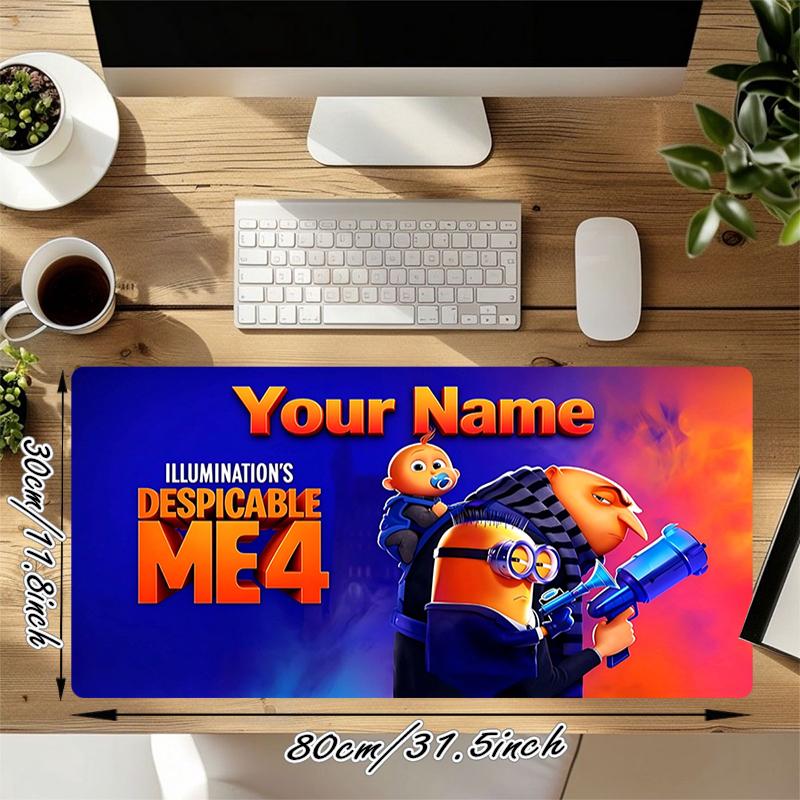 Custom 1Pc Custom Minions Movie Graphic Gaming Mouse Pad Keyboard Desk Mat Non-slip Rubber Lock Edge Waterproof Computer Mousepad for Office Q183