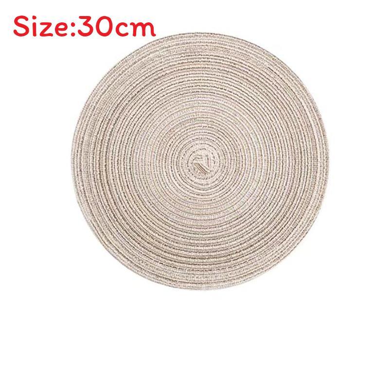 Nordic Style Rattan Woven Table Mat With Heat Resistant Cotton Pad For Home Dining Decor