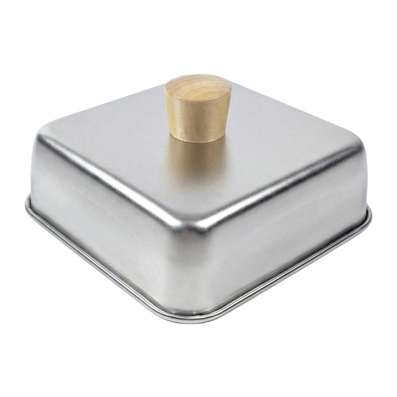 Cheese Melting Dome Wood Handle Stainless Steel Cooking Cover For Steak Frying And Barbecue Accessories