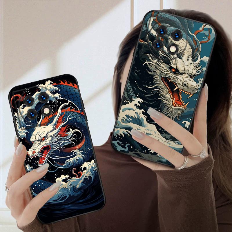 Sea White Dragon For OnePlus 8 9 11 12 13 10 Pro 9RT 8T 12R Ace 3 5 2V Nord CE 2 4 Lite N20 SE N30 N200 Silicone Soft Phone Case