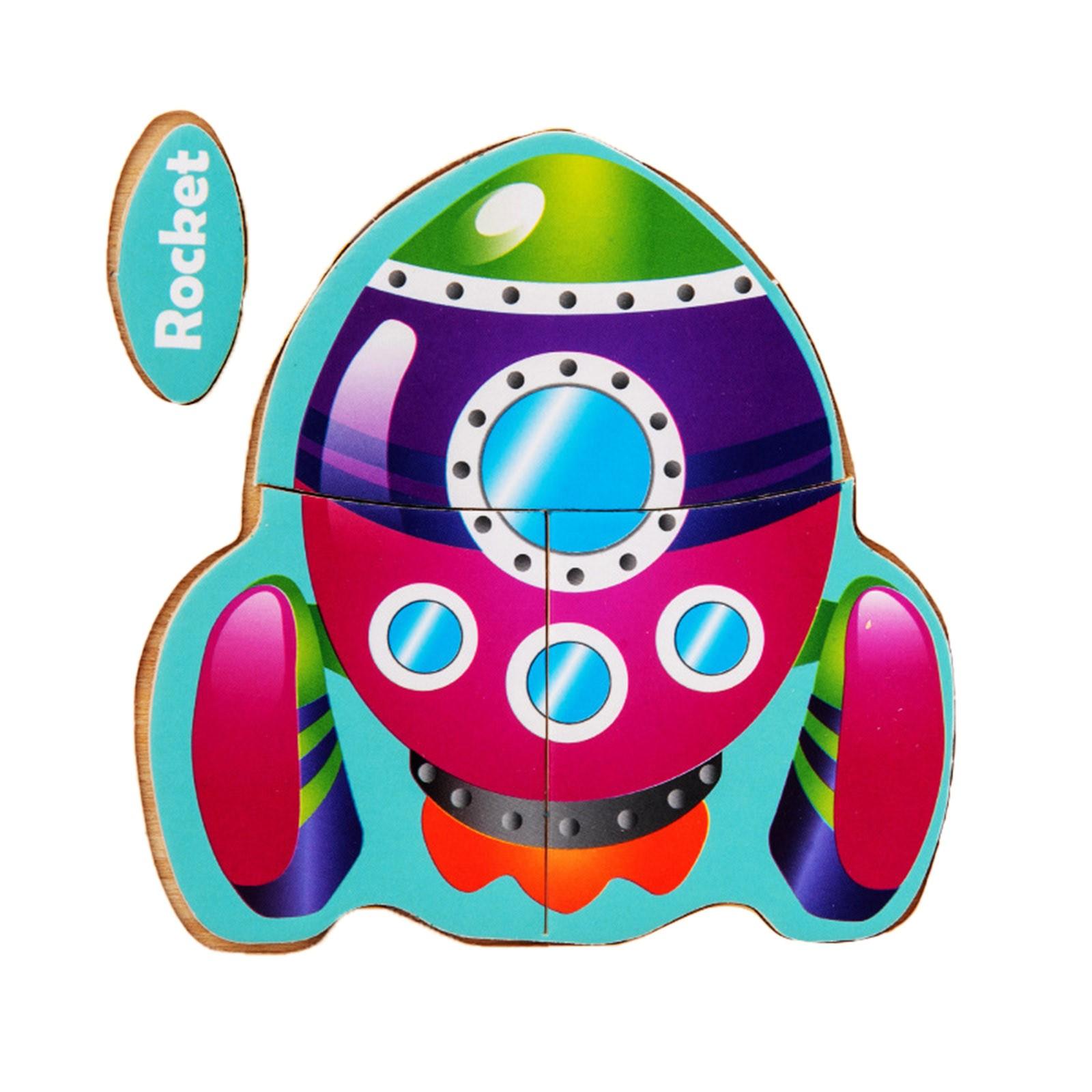 

Детские деревянные пазлы с животными, обучающие игрушки с изображением мультяшных животных