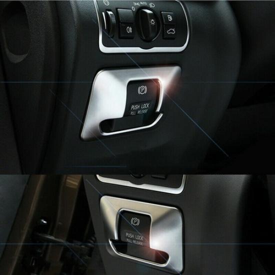 Luxury Silver Car Electronic Handbrake Button Panel Cover For Volvo XC60 XC70