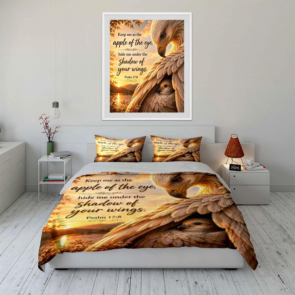 Keep Me Under Your Wings Bedding Set Bedding set (1 duvet cover, 2 pillowcases, duvet not included)