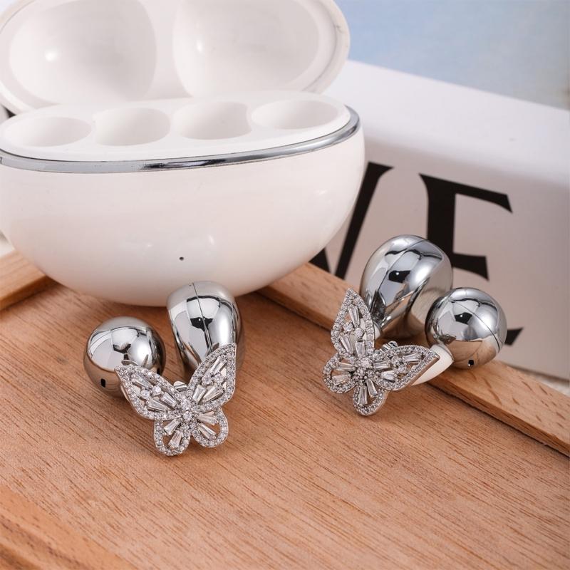 Shimmering Earphone Crystal Decors Earbuds Jewelry For FreeClip Model Modern Earphones Devices