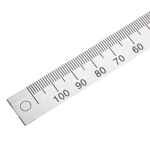 uxcell Center Measuring Ruler, Workbench Ruler, 110mm - 0-110mm Measuring Range, Adhesive Tape, Aluminum, with Hole (From Center)