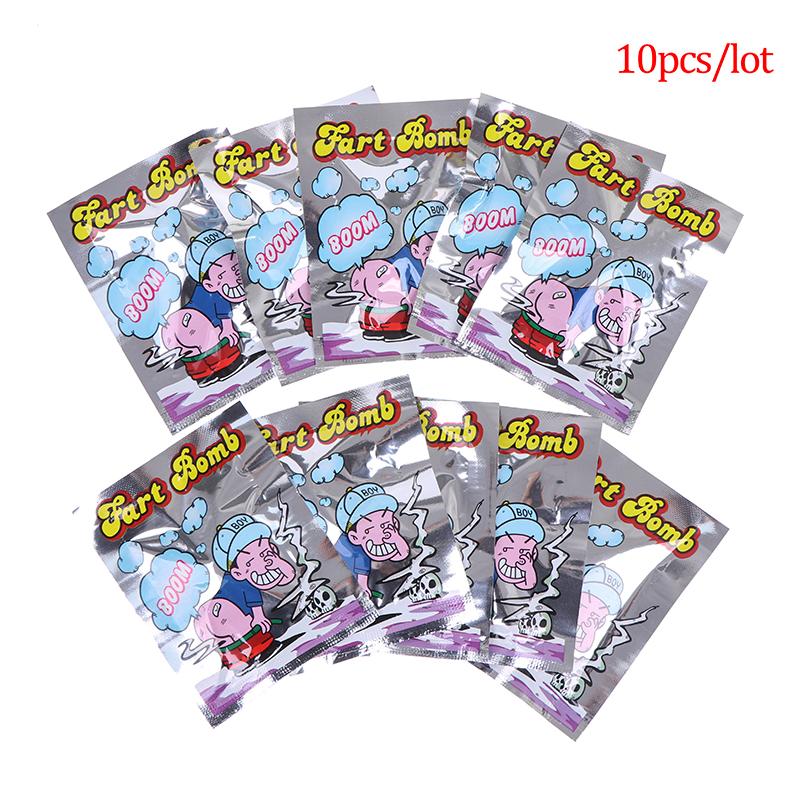 10 stk/sett Funny Fart Bomb Bags Stink Funny Gags Aprilsnarr vanskelige leker