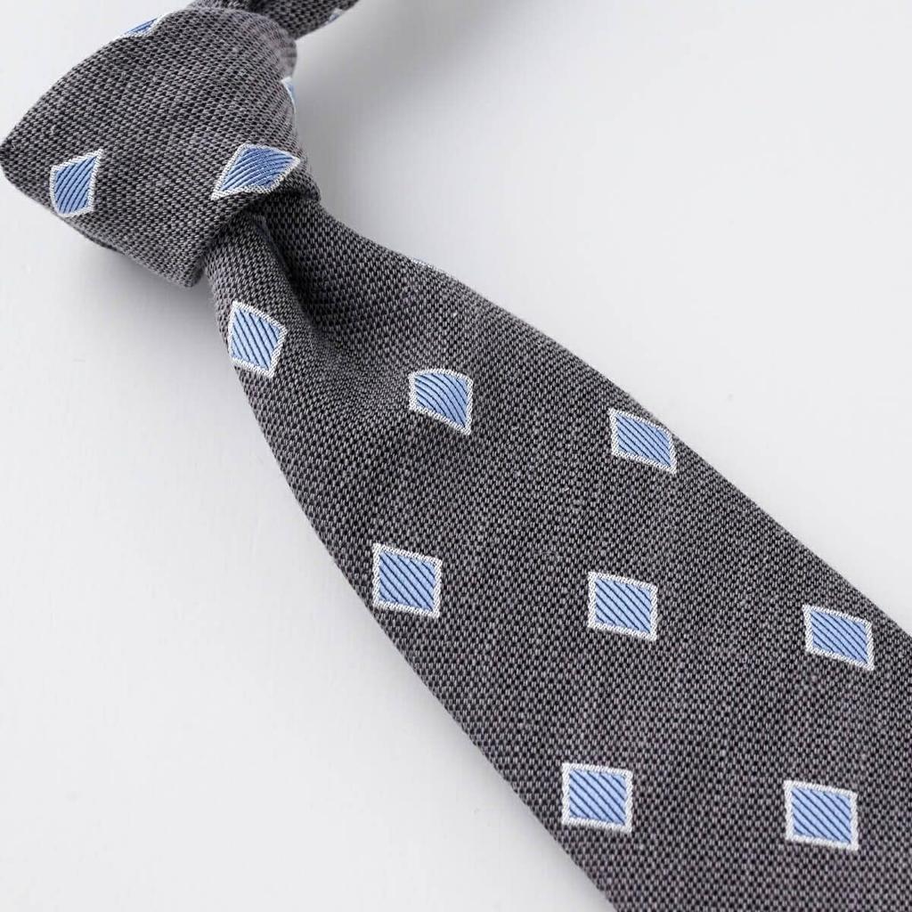 [Ojie] Men's Linen Tie, Silk Blend, Small Pattern, Business, Made in Japan, Stylish, SpringSummer
