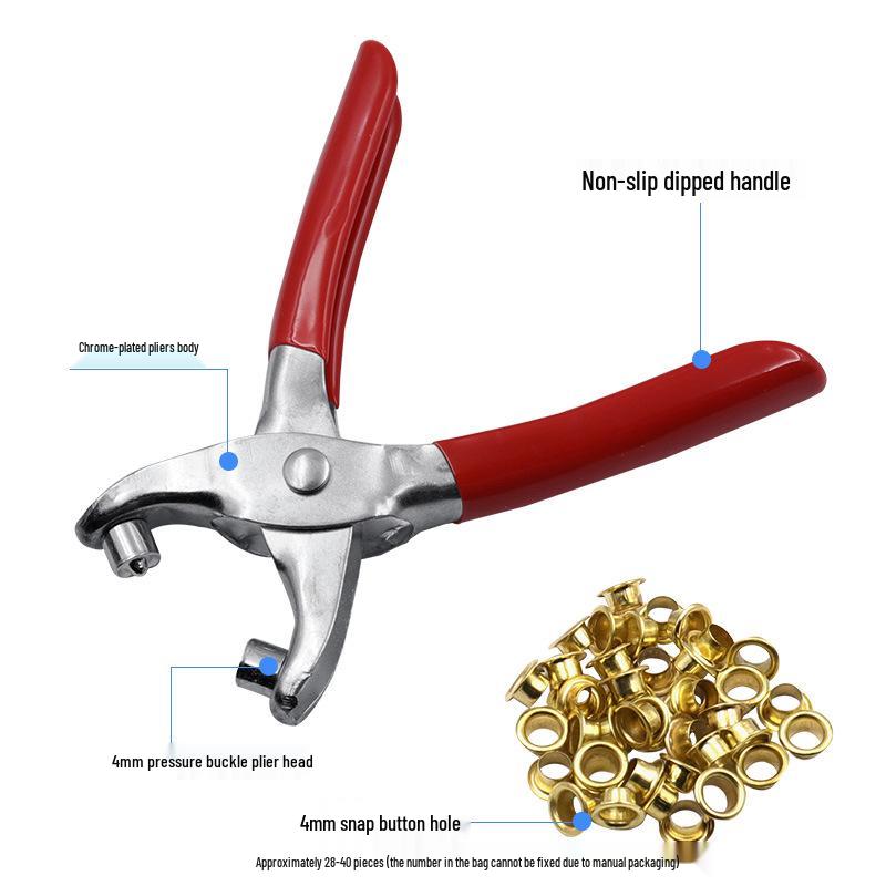 4MM Ösen Crimp- und Lochzange mit kostenlosen Knöpfen