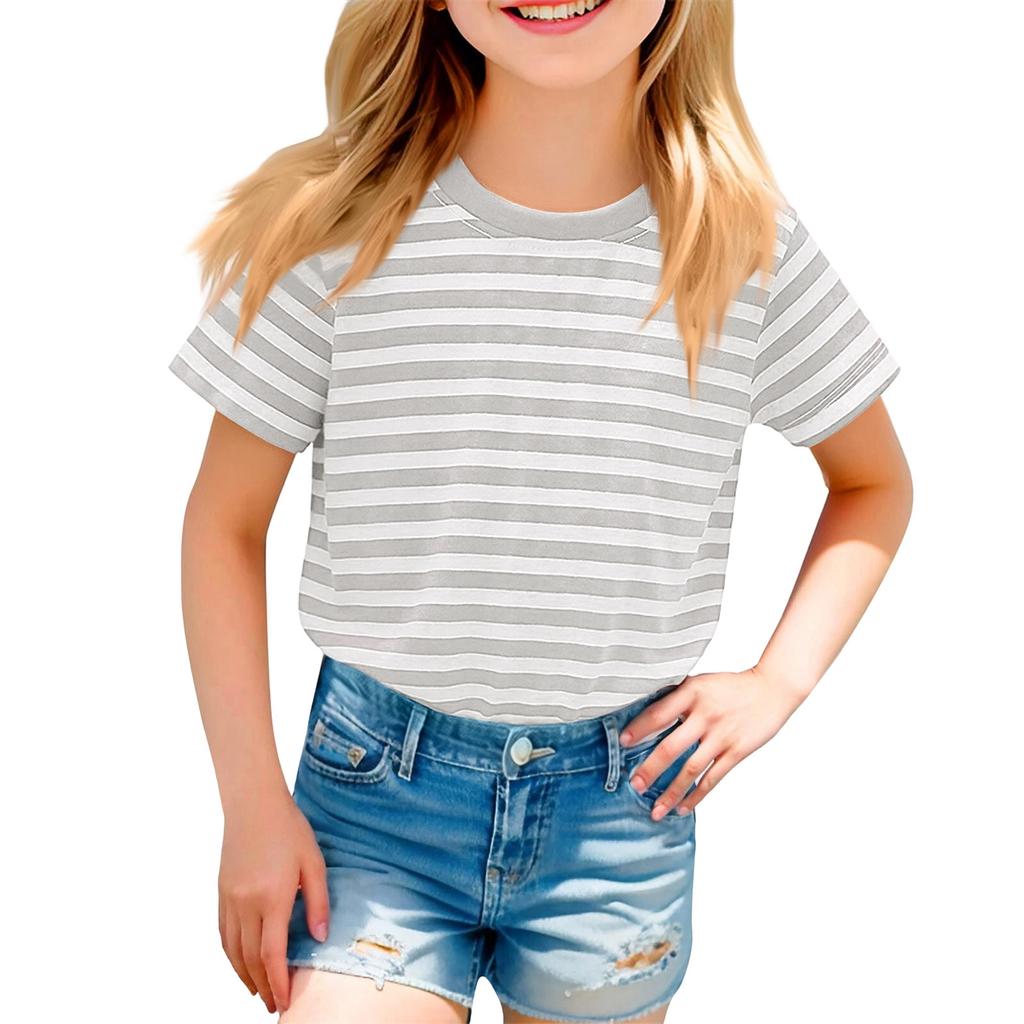 Children's Casual Short-sleeved Printed Round Neck Fashionable T-shirt Top