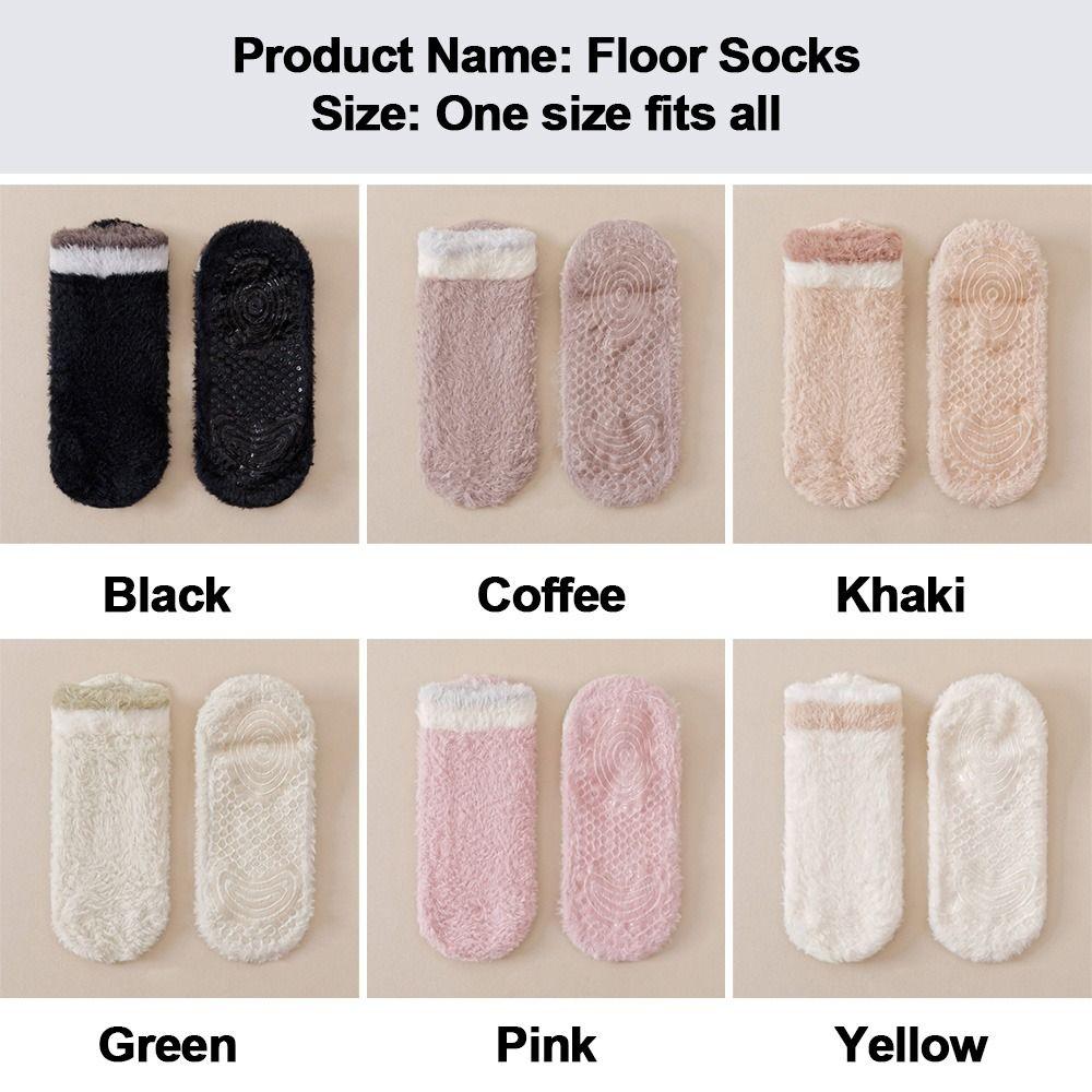 Non-slip Short Socks Coral Fleece Low Cuff Socks New Sleep Socks Autumn Winter