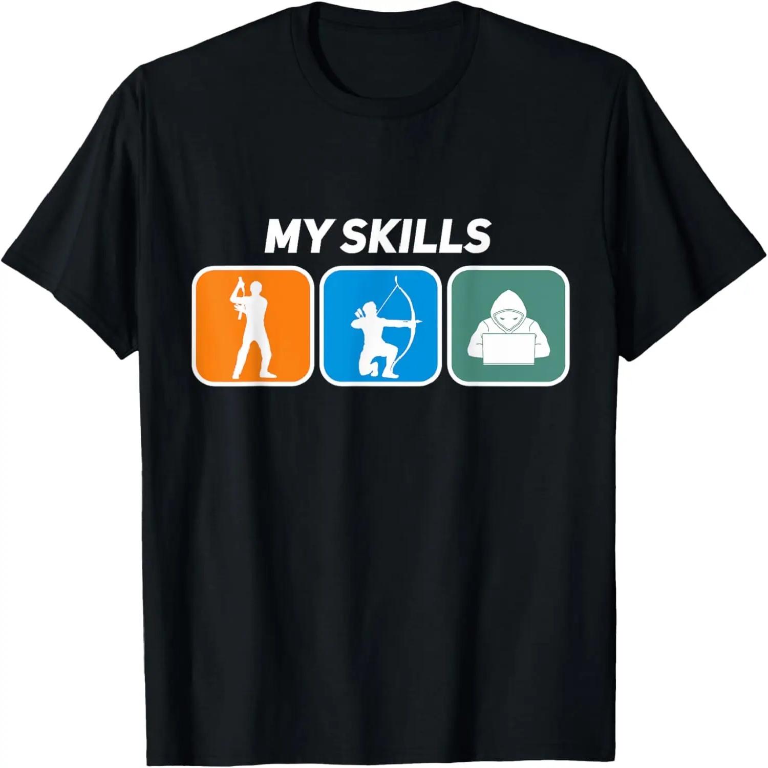 Nunchuck Skills, Bow Hunting Skills, Computer Hacking Skills T-Shirt S чёрный