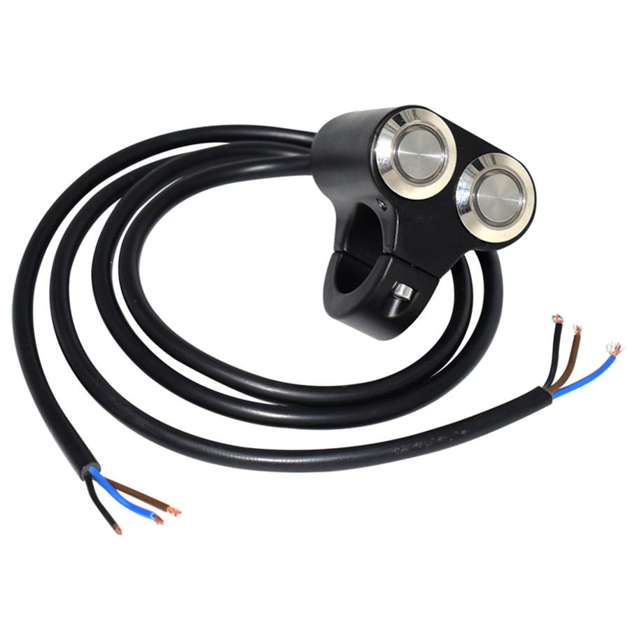 

Motorcycle 7/8 22mm Handlebar Switch Headlight Hazard Fog Light ON/OFF Blue LED