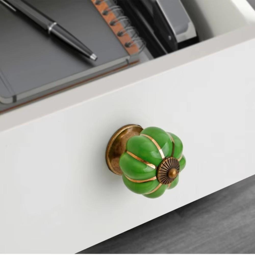 New Pumpkin Shape Cabinet Handles Single Hole Colorful Door Knobs Decorative Rustic Finish Drawer Pulls Drawer Hardware