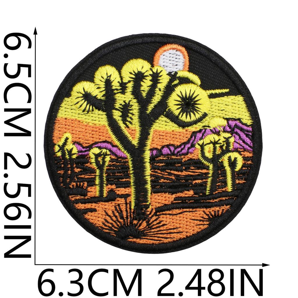 52 Pezzi Stoffa Ricamata Mista Tema Western Denim Adesivo Stile Punk Teschio Patch Adesivo Decorazione Vestiti Cactus