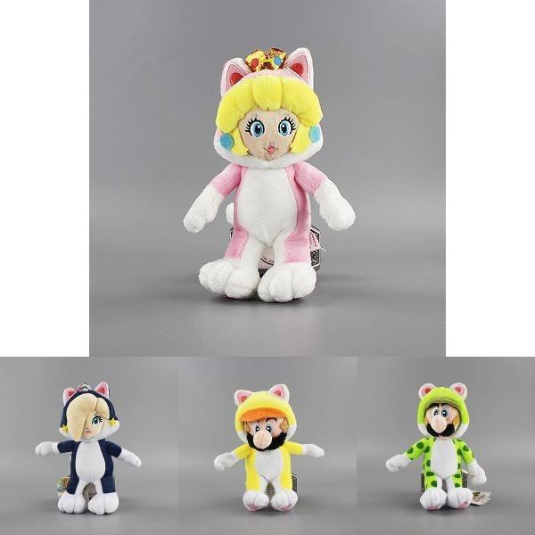 Realistische Niedliche Prinzessin Sanei Super Mario 3D World Neko Katze Mario Plüschpuppe Spielzeug Komplettes Interaktives Spielset