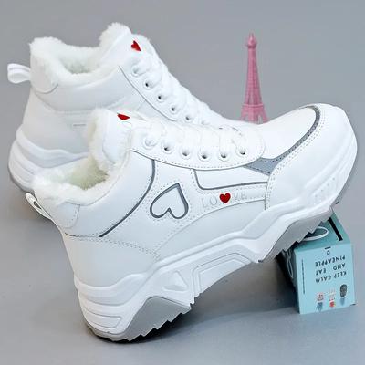 Mode Dames Platform Sportschoenen Winter Dames High Top Sneakers Zapatillas Mujer 2024 Vrouw Pluche Warme Casual Sport Sneakers
