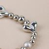 1Pc Silver Color Heart Phone Charms Plastic Love Beaded Rope For Phone Women Men Short Cell Phone Lanyard Keychains