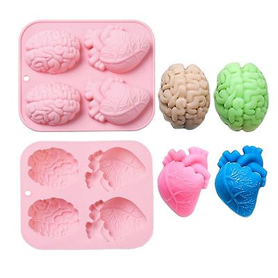Menschliches Herz Gehirn Silikonformen Halloween 3D Organform Schokolade Süßigkeit Pudding Eiswürfelform Cupcake Kuchen Dekorationswerkzeuge