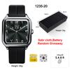 Fashion Square Watch for Men Women, Versatile Casual Arabic Dial Waterproof Quartz Wristwatch