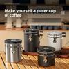304 Stainless Steel Coffee Bean Storage Canister Vacuum One-Way Exhaust Valve Sealed Jar Snap-Latch Tea Airtight Container 1-2L