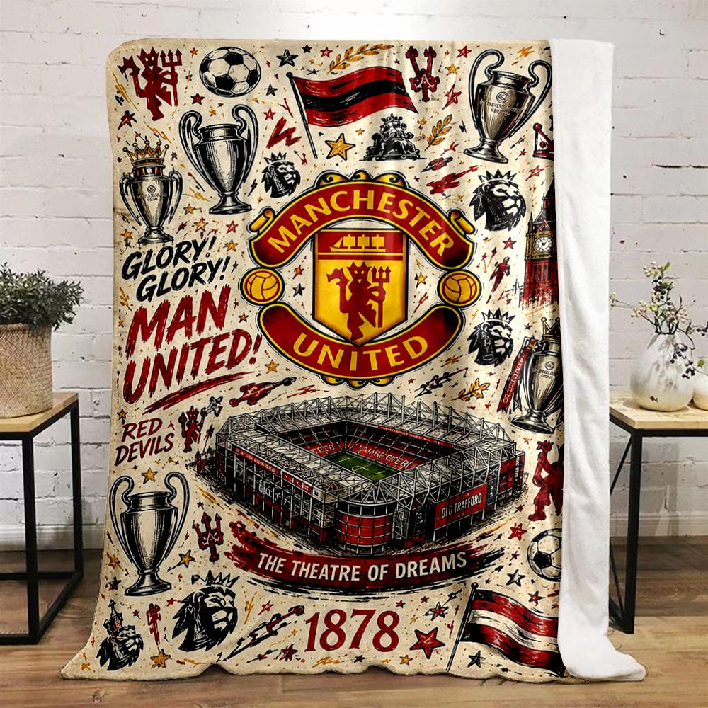 Manchester United Designed Flannel blanket for bedroom, living room, sofa, and nap