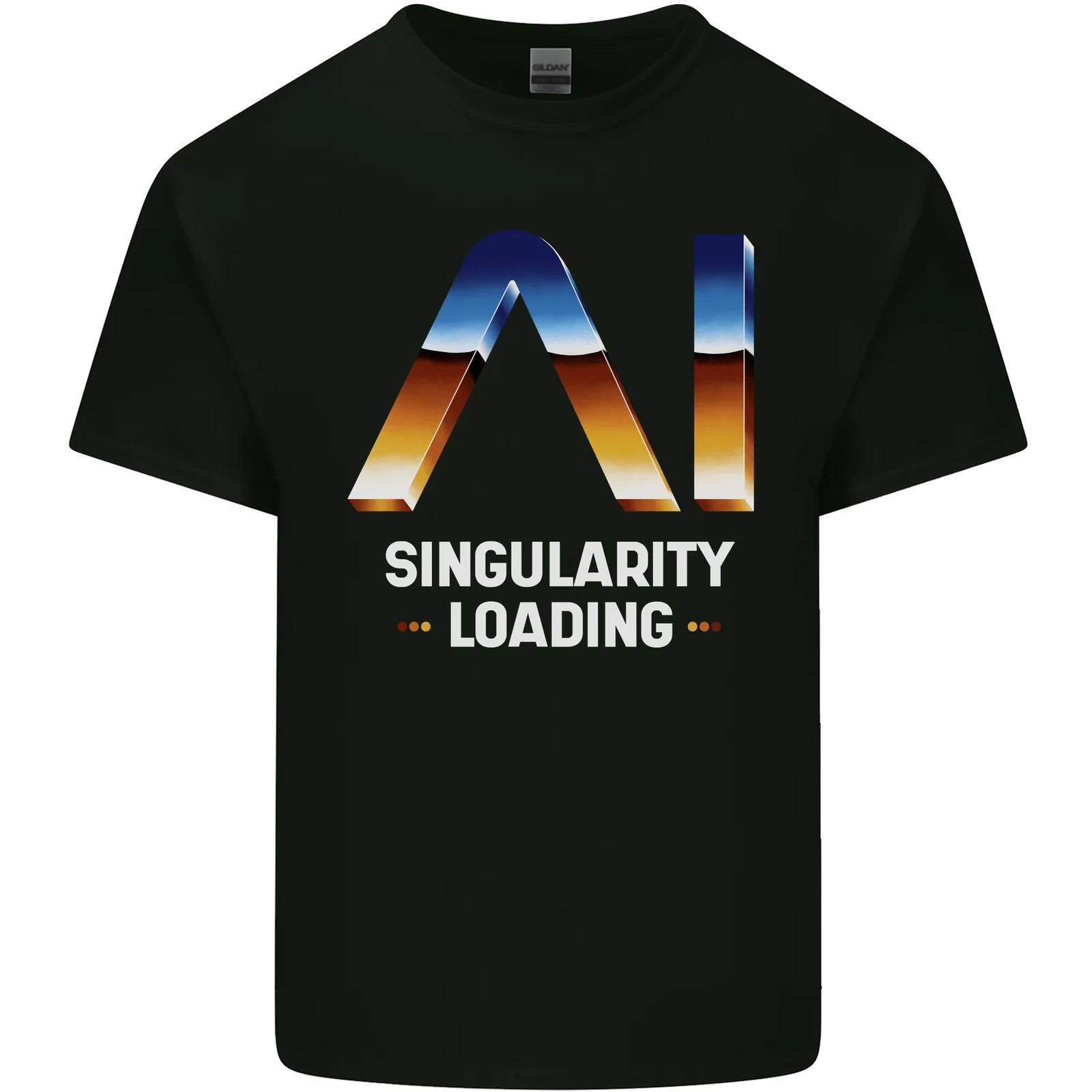 Singularity Loading AI Technology Geek Nerd Kids T-Shirt Childrens M