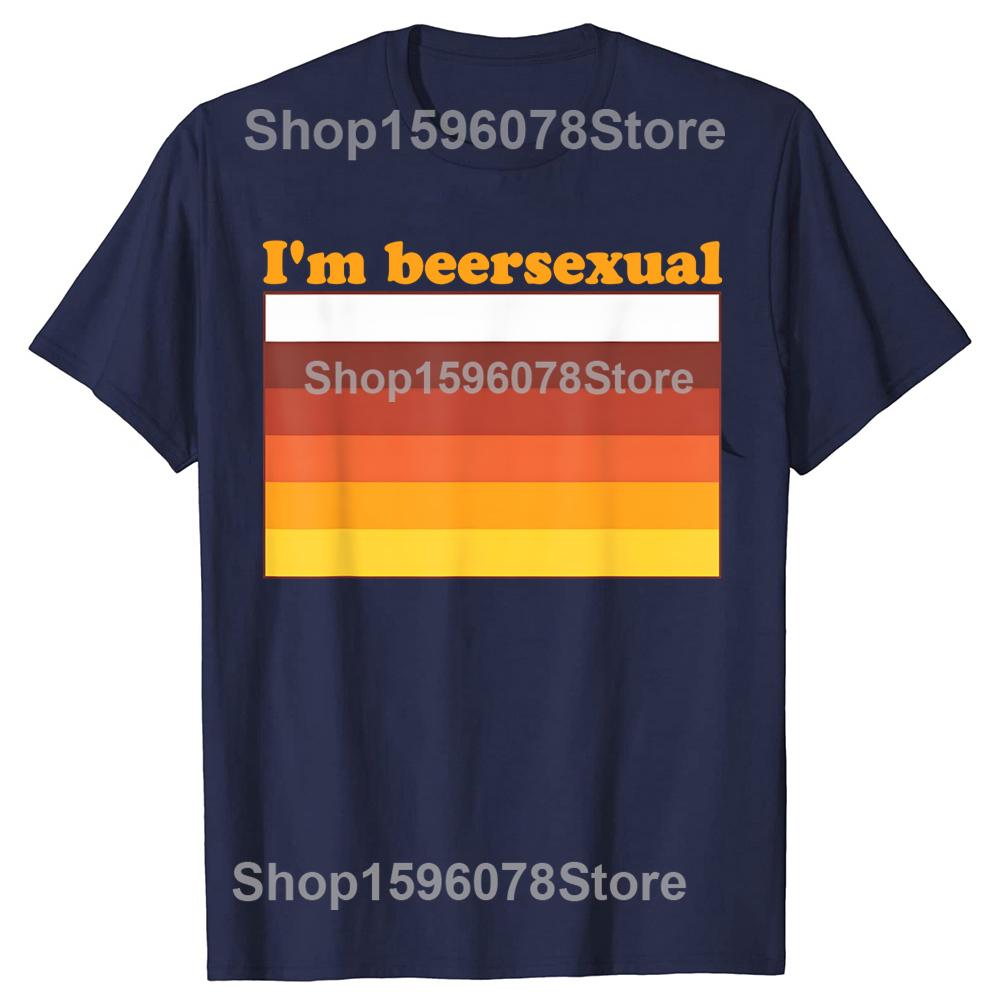 Lustig Ich bin Biersexuell Biertrinken LGBTQ Pride T-Shirts Herren Humor Streetwear T-Shirt Kurzarm Unisex Locker Rundhals Kleidung