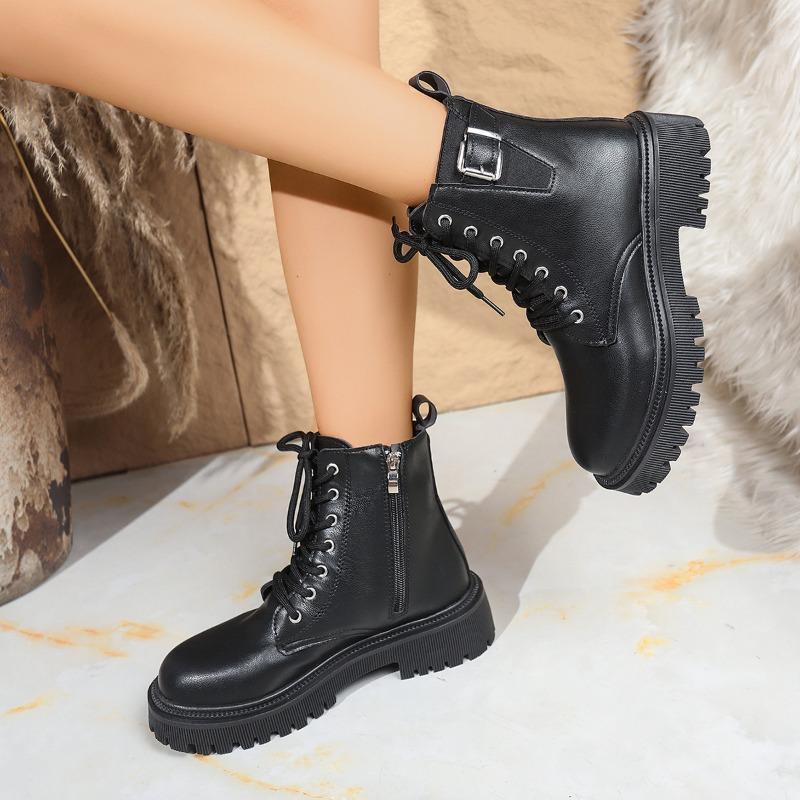 Fleece Martin boots winter new thick-soled thermal short boots women's large-size casual boots women