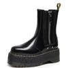Stivaletti Chelsea donna piattaforma Stivali Martin donna pelle britannica stivaletti corti fondo muffin un pedale scarpe in pelle