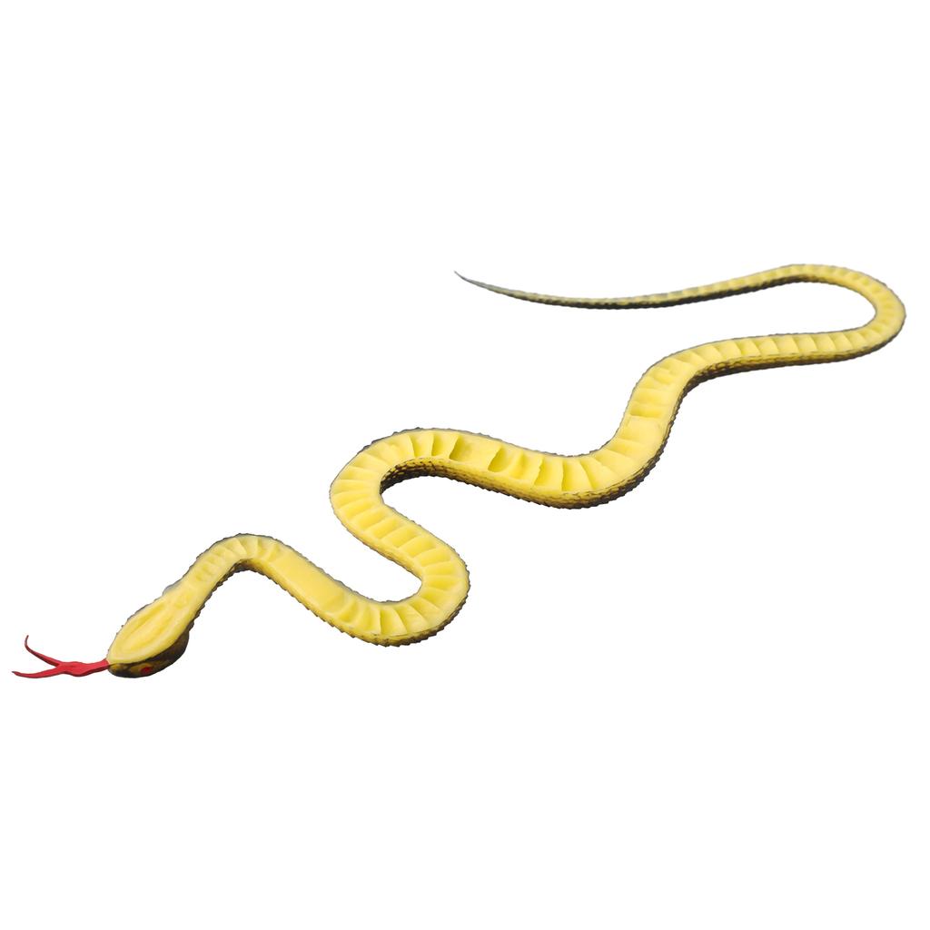 45cm Snake Simulation Snake Black And Yellow Fake Snake Small Snake Soft Rubber Snake Plastic Whole Scary Toy Props Prank Trick