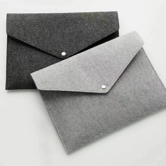 Portable Dustproof Felt Storage Handbag with Snap Button for iPad and Files
