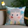 Candy Brand F-Fujiya Cushion Cover Plush Fabric Soft Double-Sided Printed Invisible Zipper Sofa Pillow Case Home Decor
