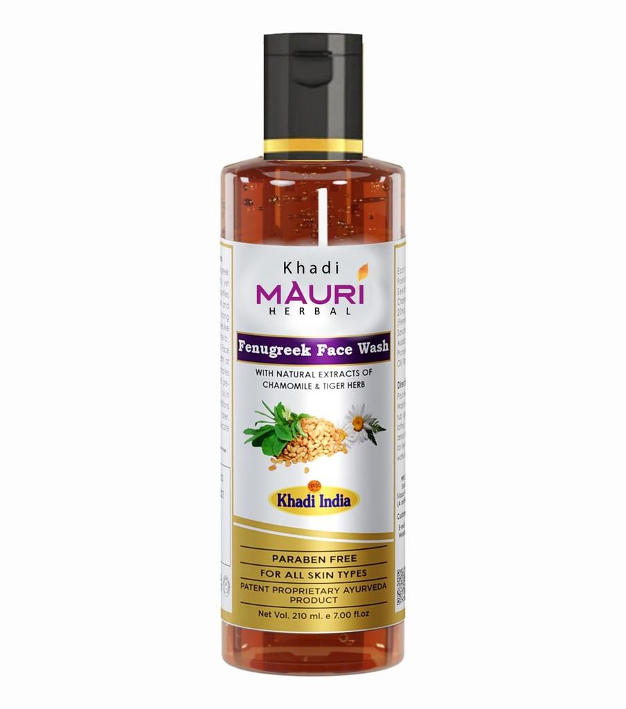 Khadi Mauri Herbal Fenugreek (Methi) Face Wash - Anti Pigmentation - Herbal and Ayurvedic - 210 Ml