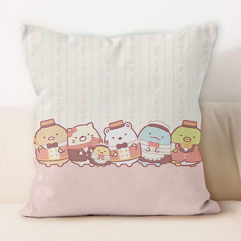 Kawaii Sumikko Gurashi Tea Time Throw Pillow Cover, Cute Cushion Case for Home Decor