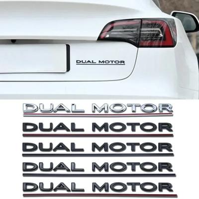 JDFN3 ABS Dual Motor Letters Rear Boot Tailgate Trunk Logo Emblem Badge Car Sticker Decal for Model 3 Model X Model S Y