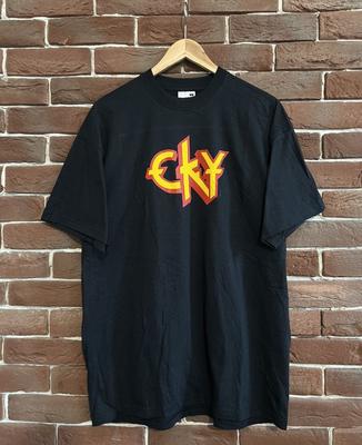 VINTAGE 00s CKY Grupės 2001 M. Roko Grupės Marškinėliai Volcom Y2K Logotipas L Juodi Unisex Marškinėliai