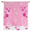 Winter Pink Christmas Ball Snowflake Sheer Curtains for Living Room Decoration Window Curtains Kitchen Tulle Voile Curtains