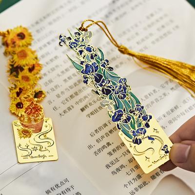 Retro Plant Hollow Flowers Sunflower Metal Bookmark Stationery De Libro Book Accessories School Supplies Marque Page Book Mark