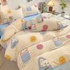 Washed Cotton 4Pcs Dormitory Small Fresh Naked Sleeping 3Pcs Double-Layer Yarn Bed Sheet Quilt Cover