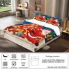 3pcs Santa Claus Reindeer Red Printed Coreless Bedding Set, Soft and Comfortable, Multi Size Dormitory Bedroom, Machine Washable