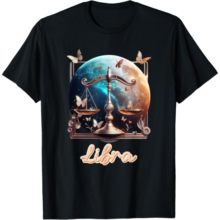 

Libra Zodiac Sign-Scale, Venus and Butterflies T-Shirt XXXXXL чёрный