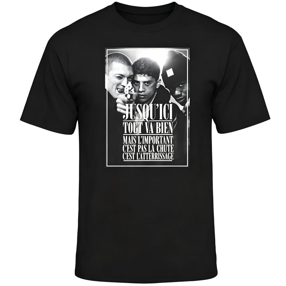 La Haine Movie Jusqu'ici Tout Va Bien Black T-Shirt