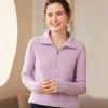 Thick Half-Zip Color-Block Cashmere Loose Knit Korean Pullover