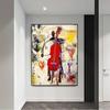 Abstract Graffiti Art Plays The Violin Canvas Paintings Posters and Prints Wall Art Pictures for Living Room Wall Decor Cuadros
