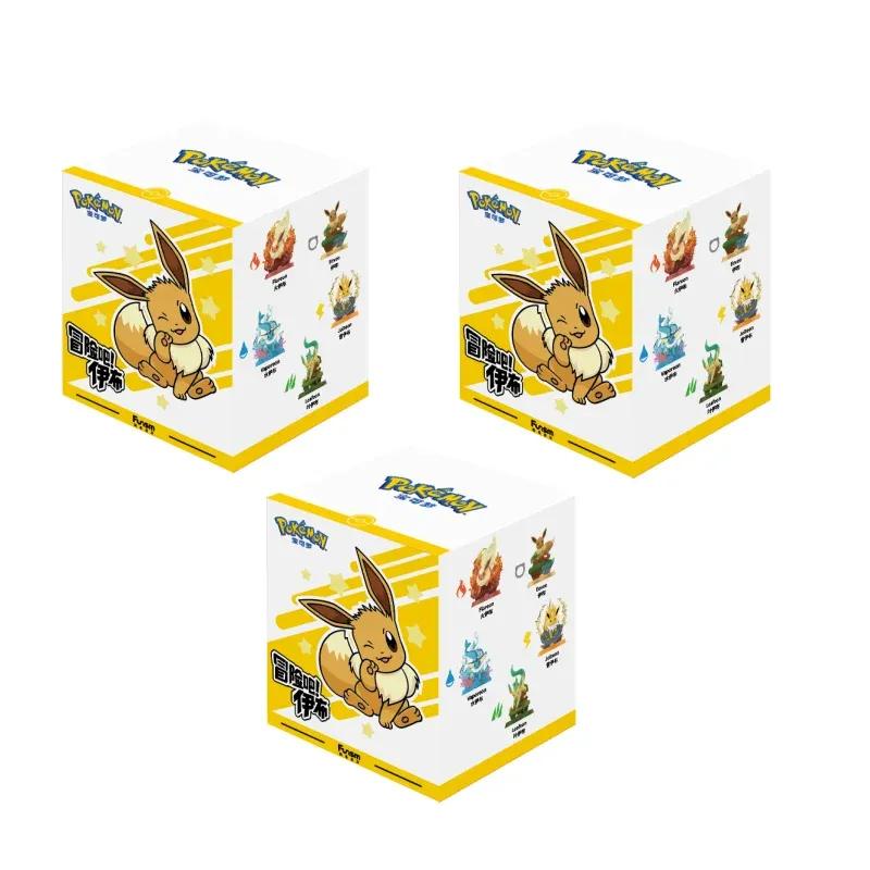 100% Genuine Pokemon Funism Adventure Eevee Family Suit Blind Box Jolteon Sylveon Action Figure Collection Model Kids Toy Gift